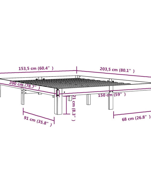 Încărcați imaginea în vizualizatorul Galerie, Cadru de pat King Size, 150x200 cm, lemn masiv
