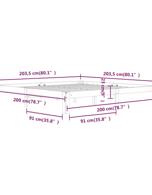 Încărcați imaginea în vizualizatorul Galerie, Cadru de pat, gri, 200x200 cm, lemn masiv de pin
