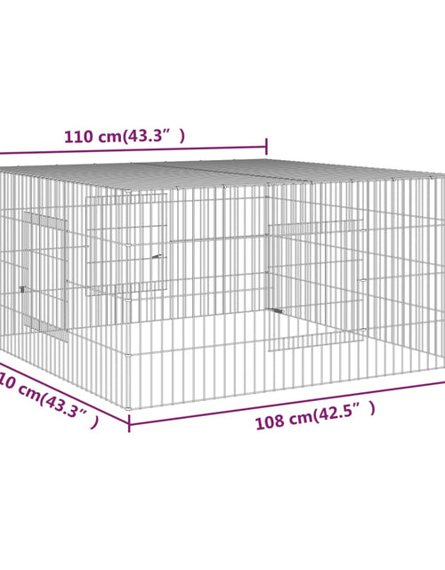Încărcați imaginea în vizualizatorul Galerie, Cușcă pentru iepuri, 110x110x55 cm, fier galvanizat

