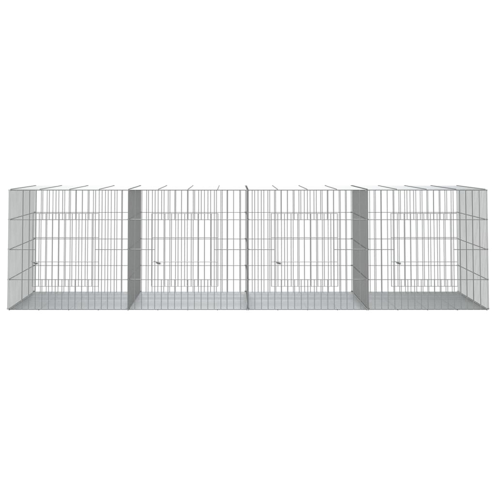 Cușcă pentru iepuri, 4 panouri, 217x79x54 cm, fier galvanizat - Lando