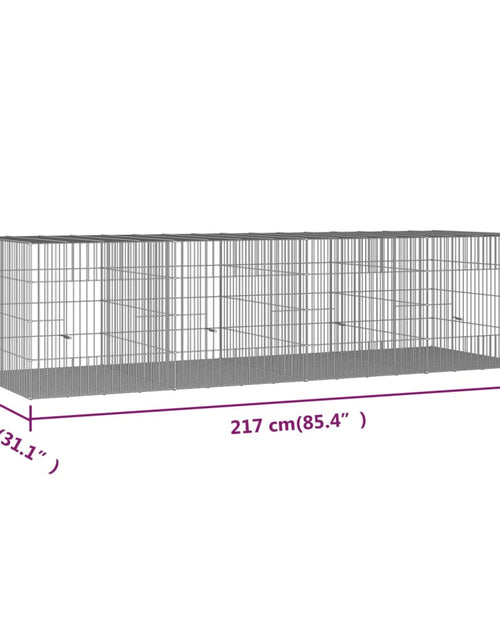 Încărcați imaginea în vizualizatorul Galerie, Cușcă pentru iepuri, 4 panouri, 217x79x54 cm, fier galvanizat - Lando
