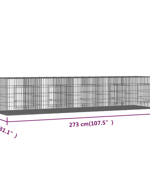 Încărcați imaginea în vizualizatorul Galerie, Cușcă pentru iepuri, 5 panouri, 217x79x54 cm, fier galvanizat - Lando
