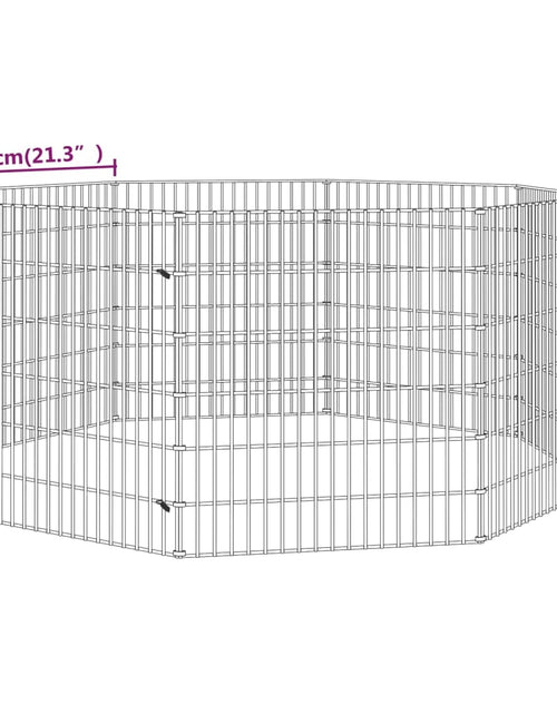 Încărcați imaginea în vizualizatorul Galerie, Cușcă pentru iepuri, 8 panouri, 54x60 cm, fier galvanizat - Lando

