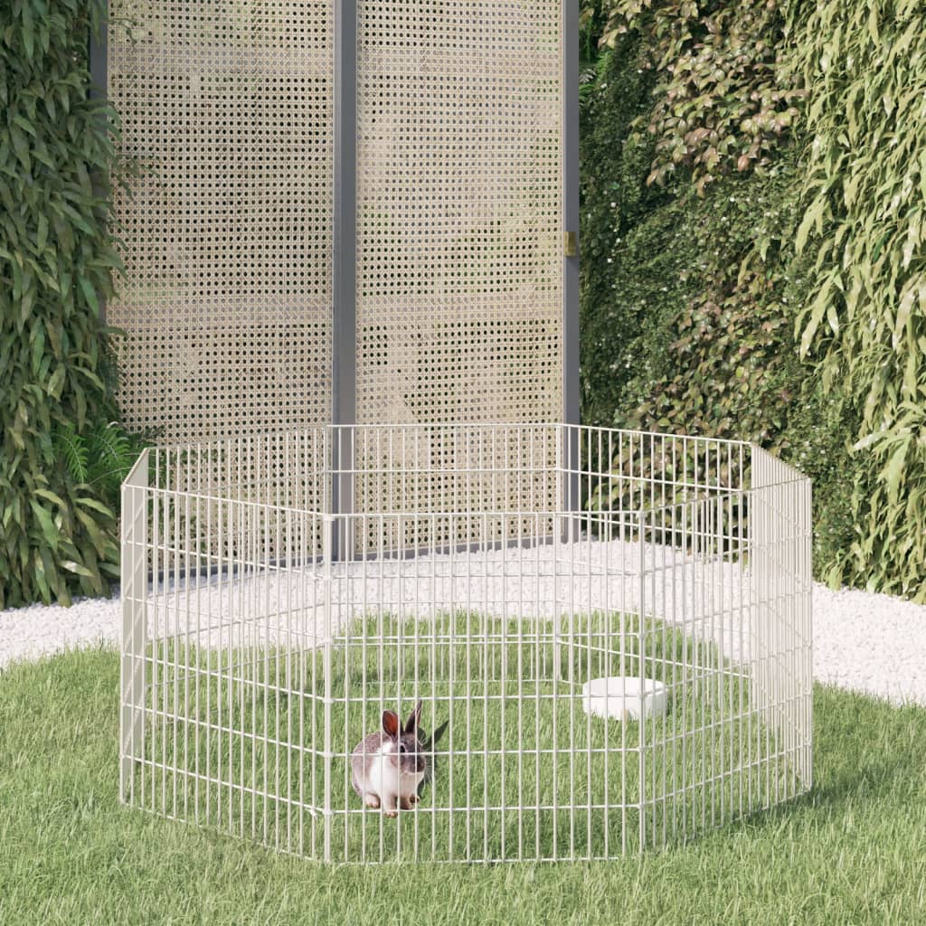 Cușcă pentru iepuri, 8 panouri, 54x60 cm, fier galvanizat - Lando