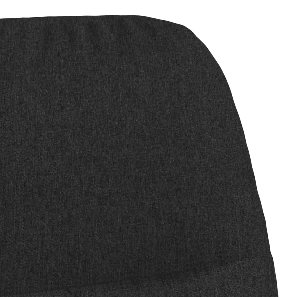 Scaun de relaxare cu taburet, negru, textil