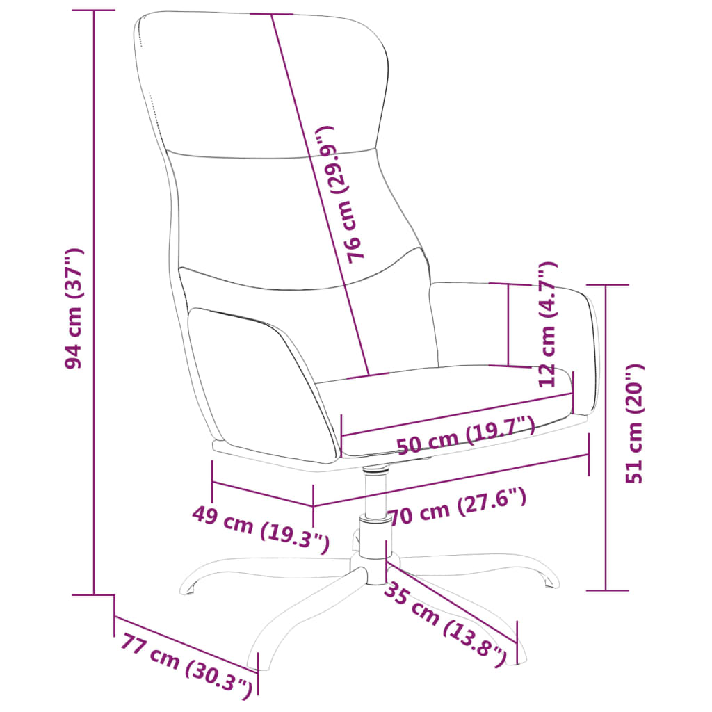 Scaun de relaxare cu taburet, gri deschis, material textil