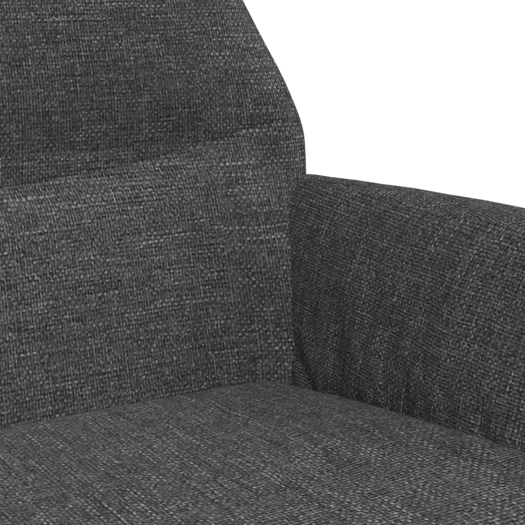 Scaun de relaxare cu taburet, gri închis, material textil