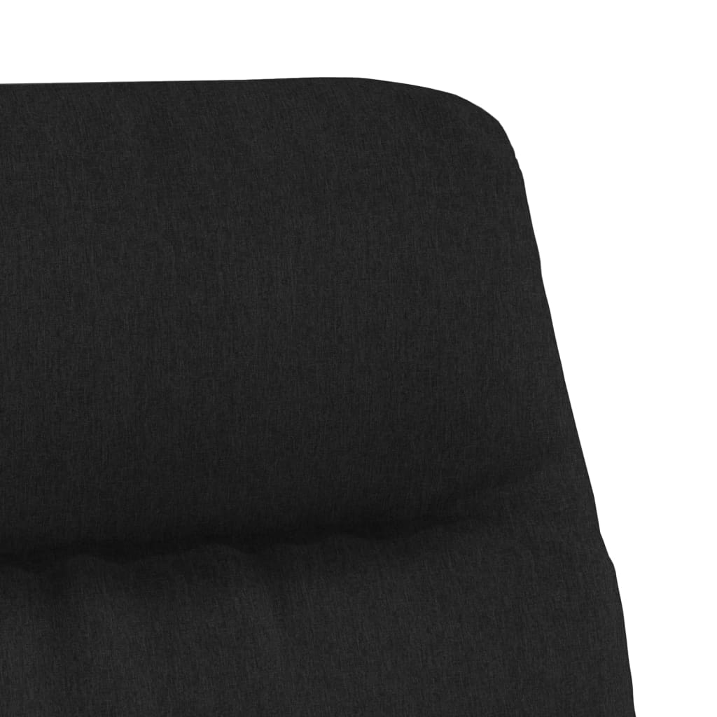 Scaun de relaxare cu taburet, negru, material textil