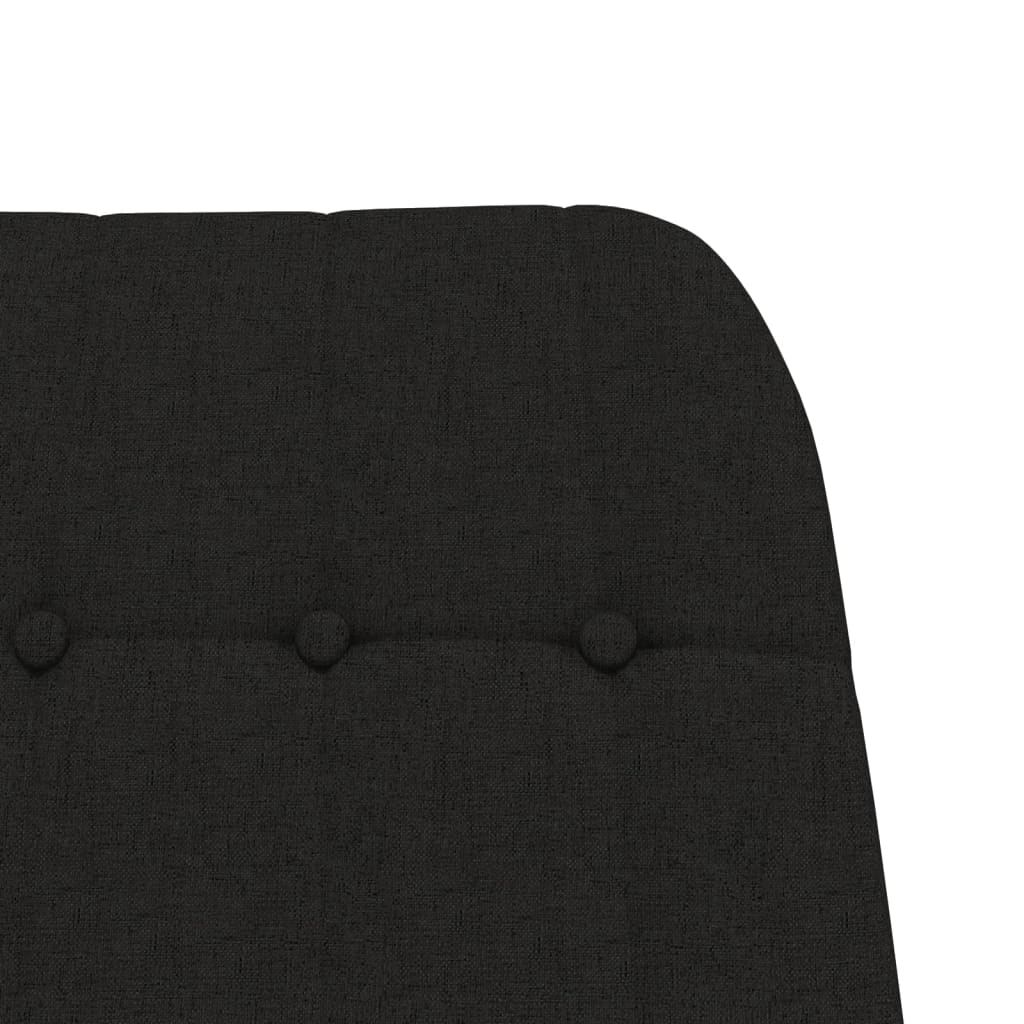 Scaun balansoar cu taburet, Negru, material textil