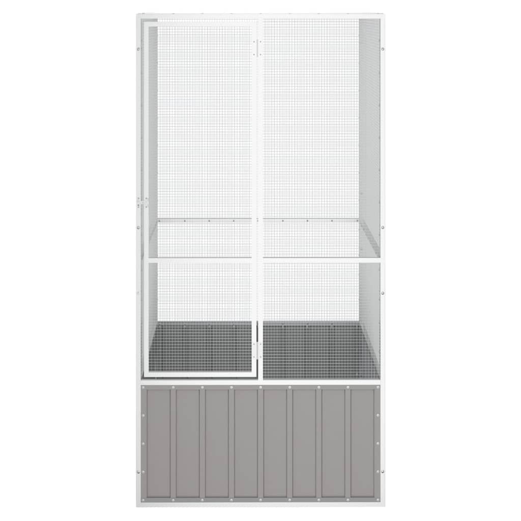 Colivie pentru păsări gri 111x107x211,5 cm oțel galvanizat