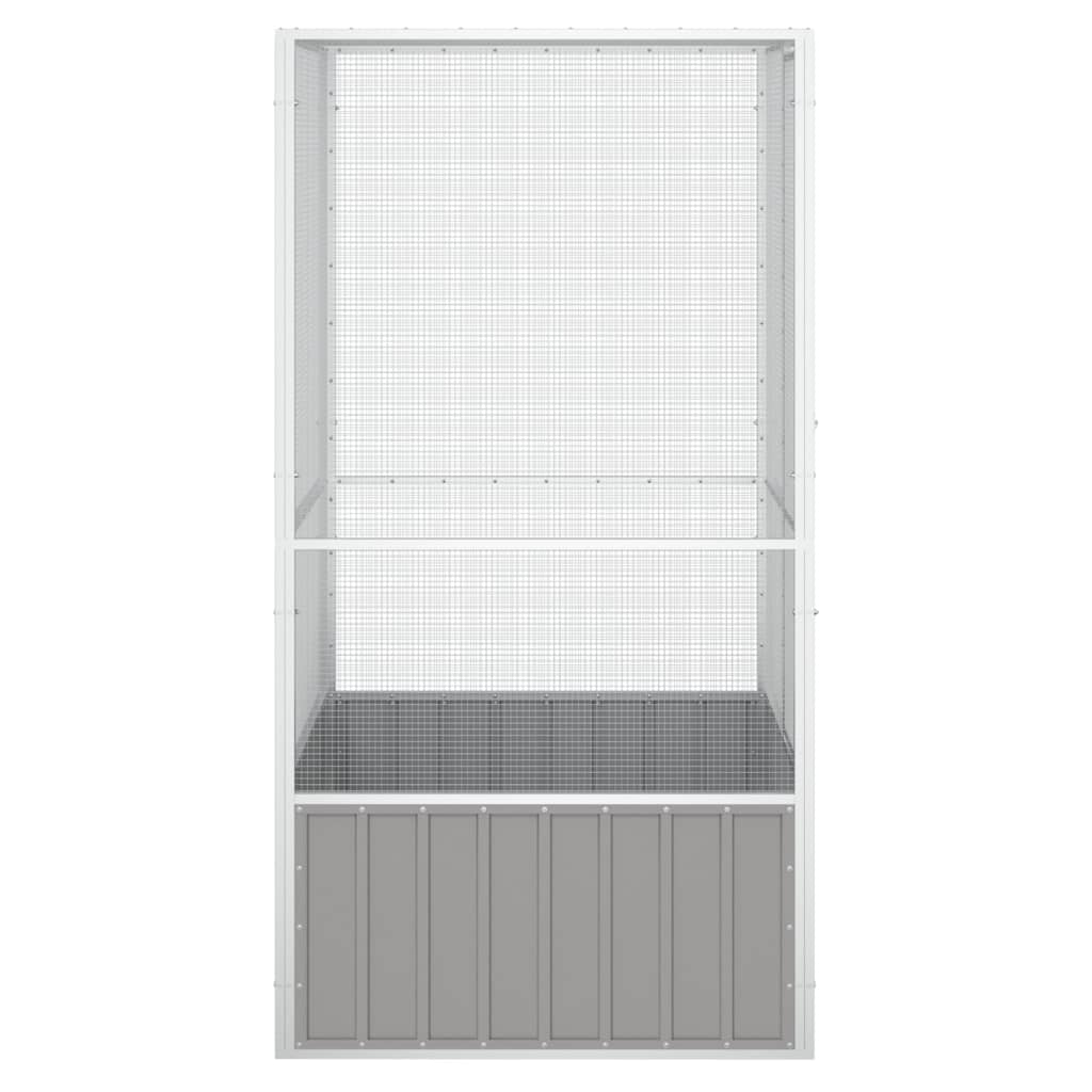 Colivie pentru păsări gri 111x107x211,5 cm oțel galvanizat