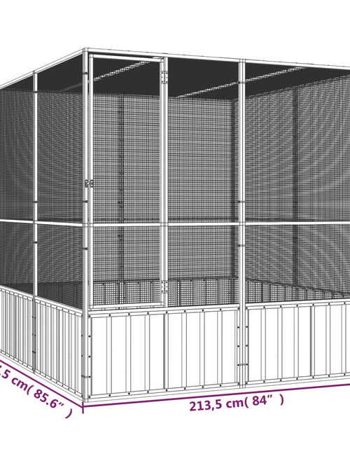 Загрузите изображение в средство просмотра галереи, Colivie pentru păsări gri 213,5x217,5x211,5 cm oțel galvanizat
