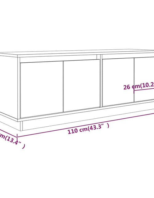 Încărcați imaginea în vizualizatorul Galerie, Comodă TV, alb, 110x34x40 cm, lemn masiv de pin
