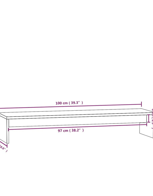 Загрузите изображение в средство просмотра галереи, Suport pentru monitor, 100x27x15 cm, lemn masiv de pin

