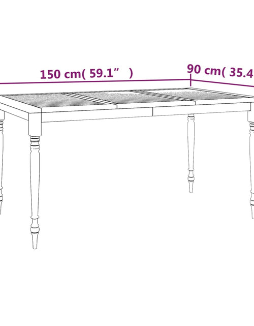 Încărcați imaginea în vizualizatorul Galerie, Masa Batavia, 150x90x75 cm, lemn masiv de tec

