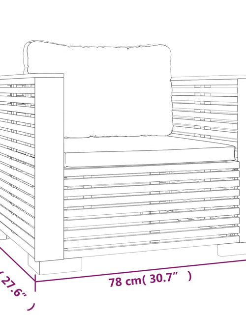 Загрузите изображение в средство просмотра галереи, Fotoliu de grădină cu perne gri închis, lemn masiv tec
