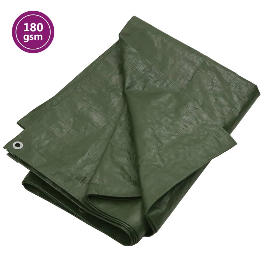 Prelată 180 g/m², verde, 6x12 m, HDPE