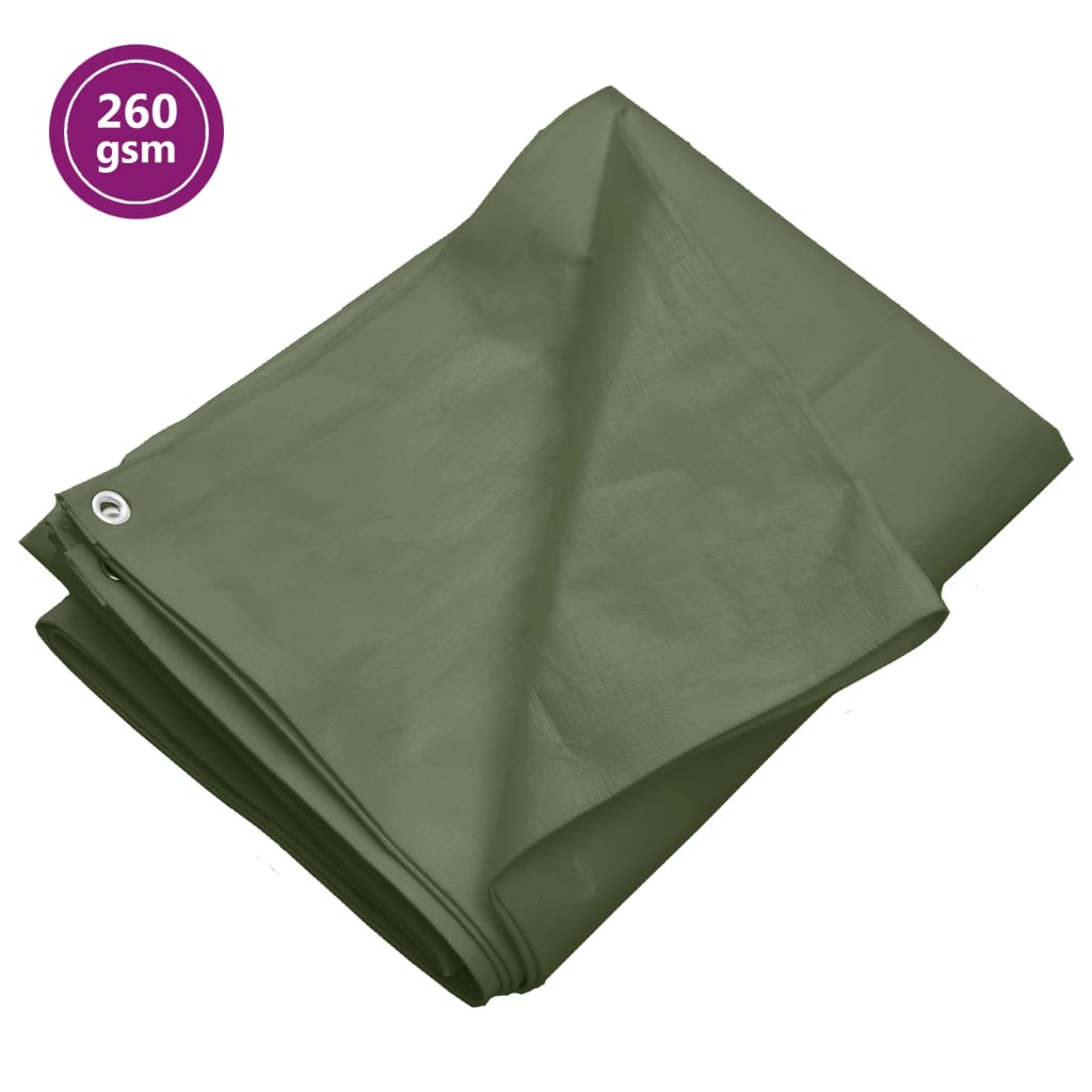 Prelată 260 g/m², verde, 2x3 m, HDPE