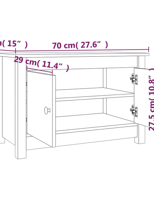 Încărcați imaginea în vizualizatorul Galerie, Dulap pentru pantofi, 70x38x45,5 cm, lemn masiv de pin

