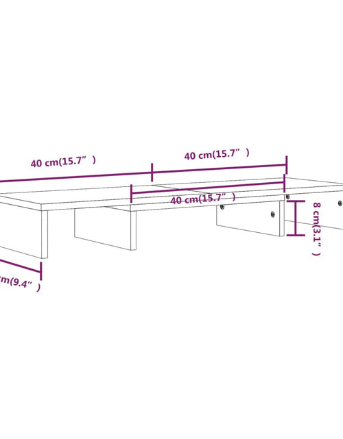 Загрузите изображение в средство просмотра галереи, Stand pentru monitor, 80x24x10,5 cm, lemn masiv de pin
