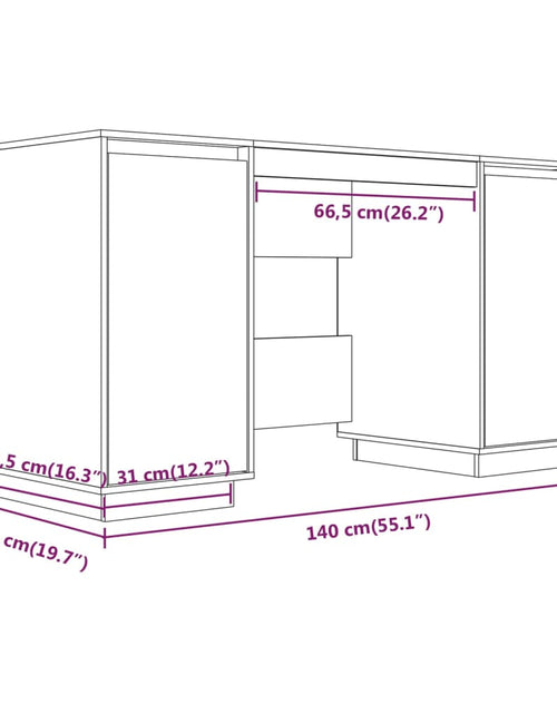 Încărcați imaginea în vizualizatorul Galerie, Birou, 140x50x75 cm, lemn masiv de pin
