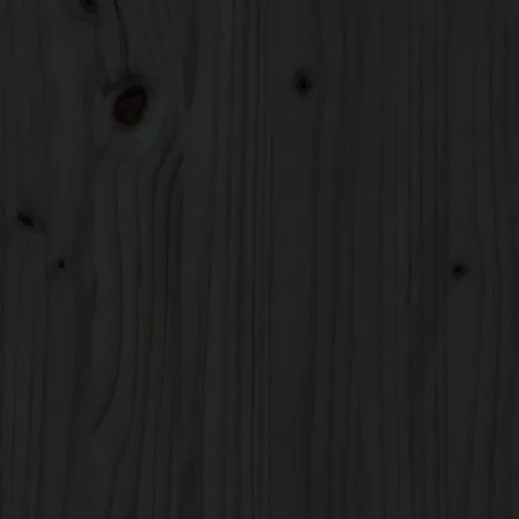 Birou, negru, 140x50x75 cm, lemn masiv de pin