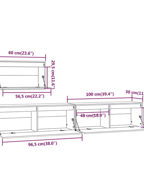 Загрузите изображение в средство просмотра галереи, Comode TV, 3 buc., lemn masiv de pin - Lando
