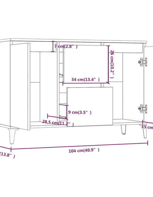Загрузите изображение в средство просмотра галереи, Servantă, stejar fumuriu, 104x35x70 cm, lemn prelucrat
