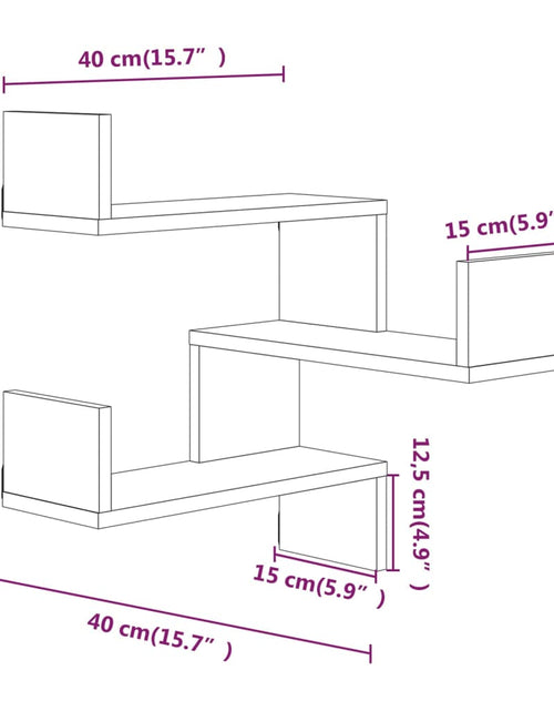 Încărcați imaginea în vizualizatorul Galerie, Raft de perete de colț, stejar maro, 40x40x50 cm, lemn compozit
