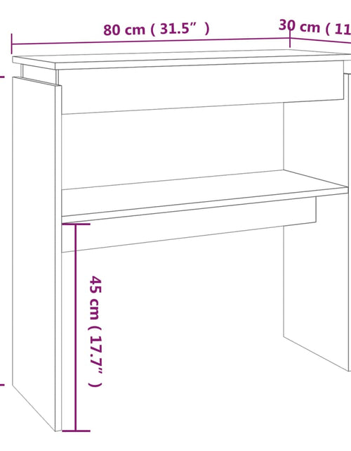Загрузите изображение в средство просмотра галереи, Măsuță consolă, gri sonoma, 80x30x80 cm, lemn prelucrat
