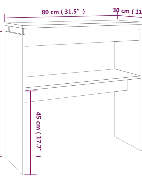 Загрузите изображение в средство просмотра галереи, Măsuță consolă, stejar maro, 80x30x80 cm, lemn prelucrat

