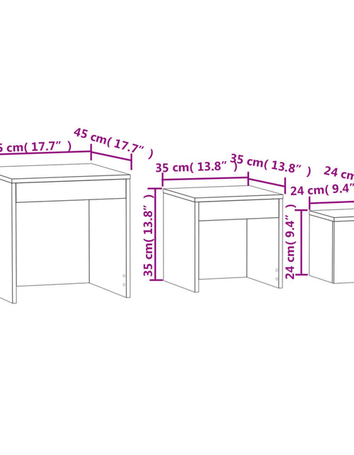 Încărcați imaginea în vizualizatorul Galerie, Mese suprapuse, 3 buc, stejar maro, lemn prelucrat
