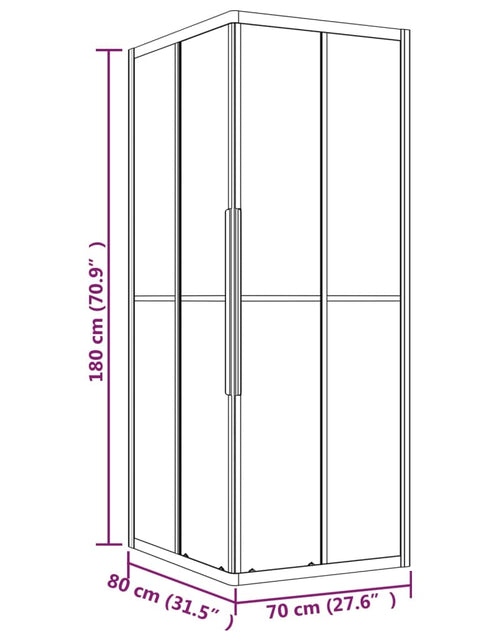 Încărcați imaginea în vizualizatorul Galerie, Cabină de duș, 80x70x180 cm, ESG mat
