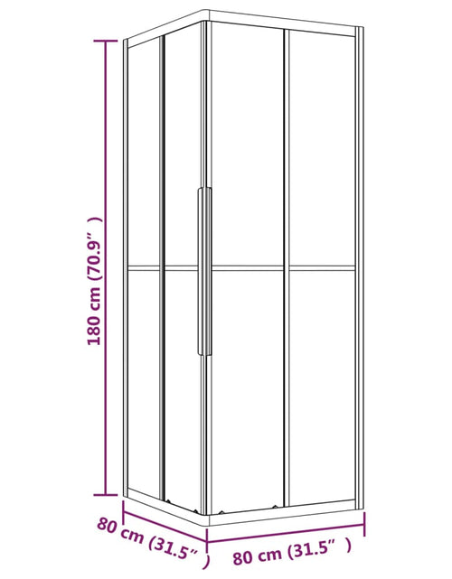 Încărcați imaginea în vizualizatorul Galerie, Cabină de duș, 80x80x180 cm, ESG mat
