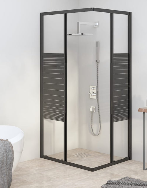 Încărcați imaginea în vizualizatorul Galerie, Cabină de duș cu dungi, negru, 80x70x180 cm, ESG
