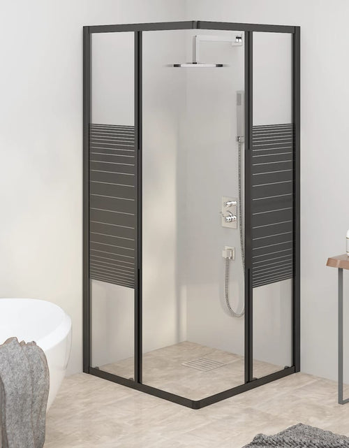 Încărcați imaginea în vizualizatorul Galerie, Cabină de duș cu dungi, negru, 80x80x180 cm, ESG

