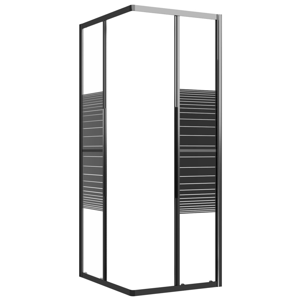 Cabină de duș cu dungi, negru, 90x70x180 cm, ESG