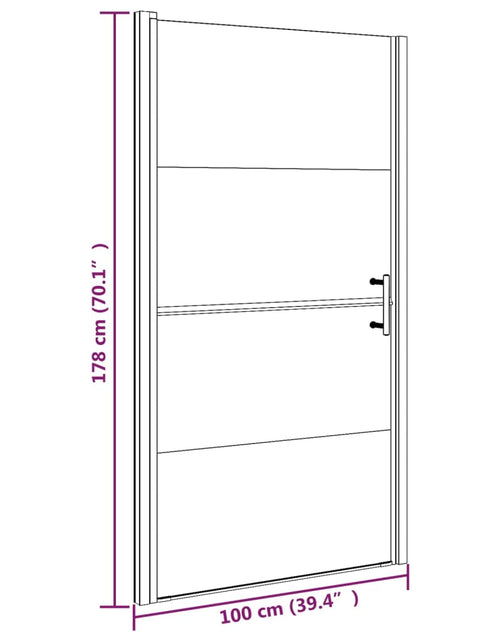 Încărcați imaginea în vizualizatorul Galerie, Ușă de duș, 100x178 cm, negru, sticlă securizată semi-mată

