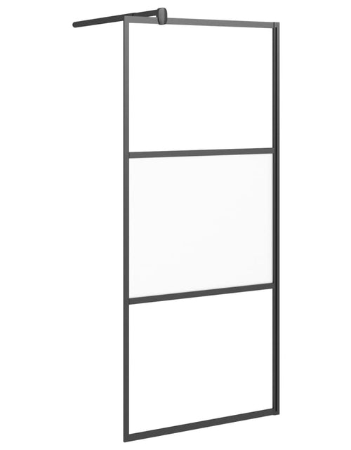 Încărcați imaginea în vizualizatorul Galerie, Perete cabină duș walk-in negru 80x195 cm Sticlă ESG semi-mată
