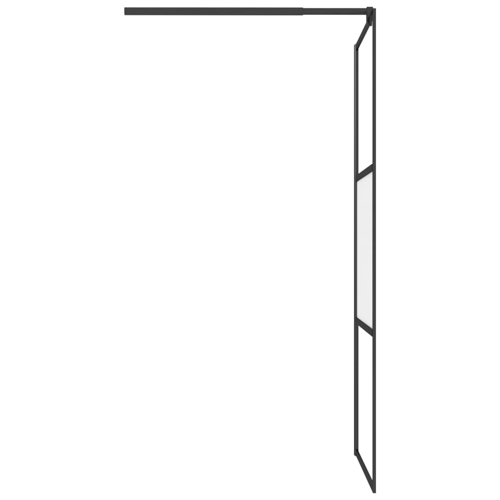 Perete cabină duș walk-in negru 80x195 cm Sticlă ESG semi-mată