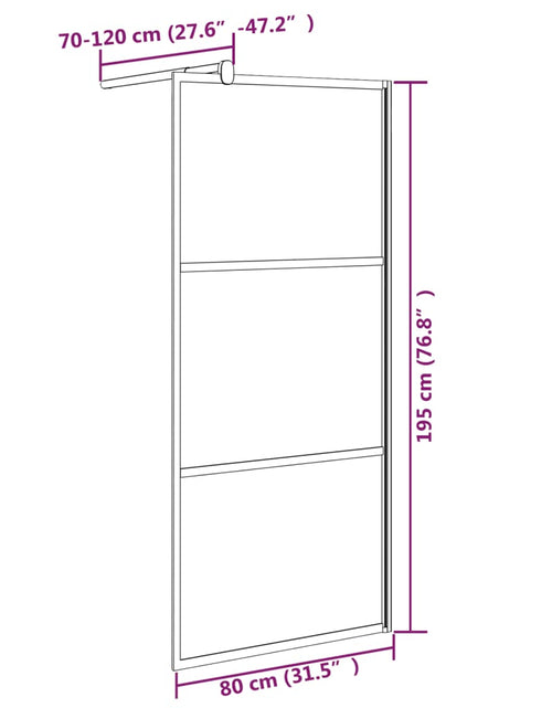 Загрузите изображение в средство просмотра галереи, Perete cabină duș walk-in negru 80x195 cm Sticlă ESG semi-mată
