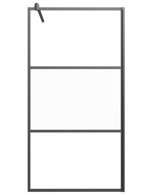 Încărcați imaginea în vizualizatorul Galerie, Perete cabină duș walk-in negru 100x195 cm sticlă ESG semi-mată
