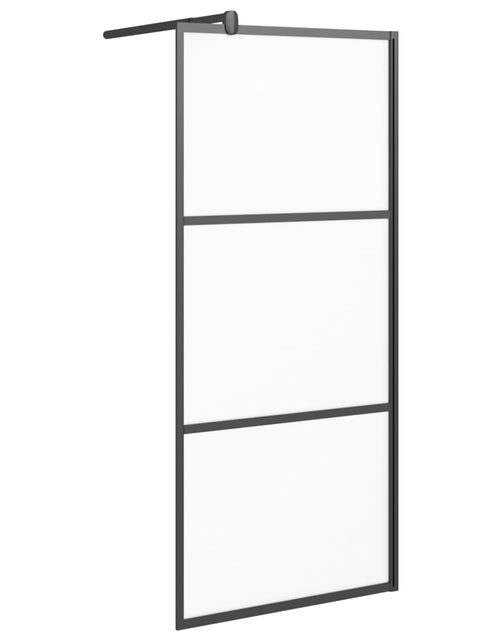 Încărcați imaginea în vizualizatorul Galerie, Perete cabină duș walk-in negru 90x195 cm sticlă ESG semi-mată
