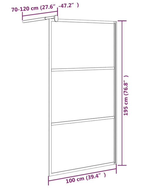 Загрузите изображение в средство просмотра галереи, Perete cabină duș walk-in negru 100x195 cm sticlă ESG semi-mată
