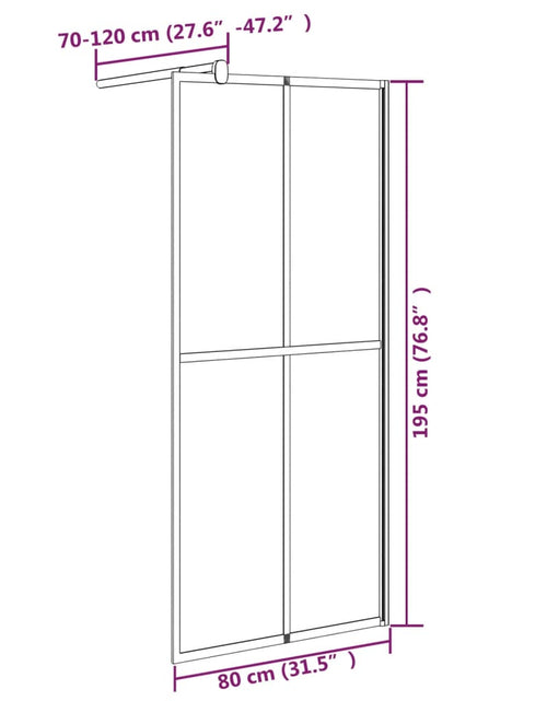 Загрузите изображение в средство просмотра галереи, Paravan duș walk-in 80x195 cm sticlă securizată culoare închisă
