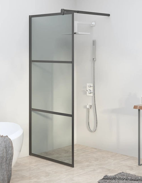 Încărcați imaginea în vizualizatorul Galerie, Paravan de duș walk-in 80x195 cm sticlă ESG închisă negru
