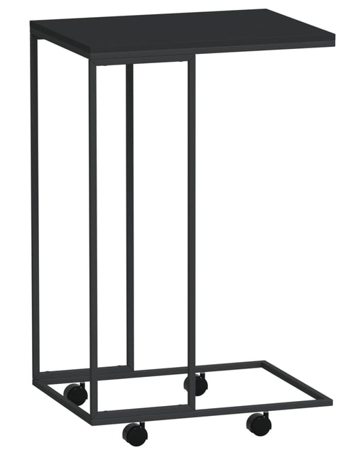 Încărcați imaginea în vizualizatorul Galerie, Măsuță laterală cu roți, negru, 40x30x63,5 cm, lemn prelucrat - Lando
