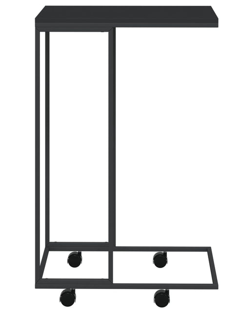 Загрузите изображение в средство просмотра галереи, Măsuță laterală cu roți, negru, 40x30x63,5 cm, lemn prelucrat - Lando
