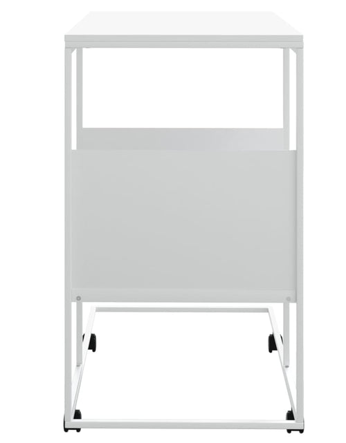 Încărcați imaginea în vizualizatorul Galerie, Măsuță laterală cu roți, alb, 55x36x63,5 cm, lemn prelucrat - Lando
