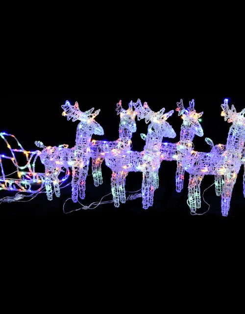 Încărcați imaginea în vizualizatorul Galerie, Decorațiune de Crăciun reni și sanie 320 LED-uri acril
